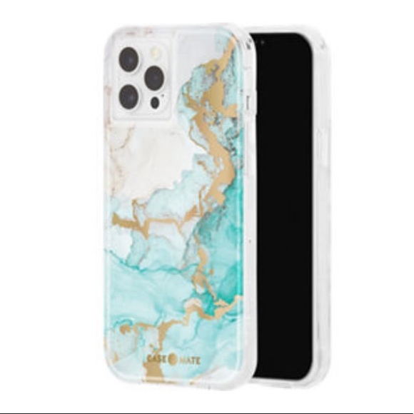 CASE-MATE Turquoise Ocean Gold Marble iPhone 13 PRO Case - Picture 4 of 8